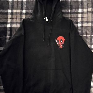 Black Custom Printed Deadpool Hoodie